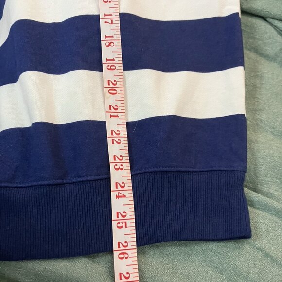 New Champion Rugby Shirt Womens L Navy White Stripe Collegiate Preppy Sweatshirt - Picture 8 of 8